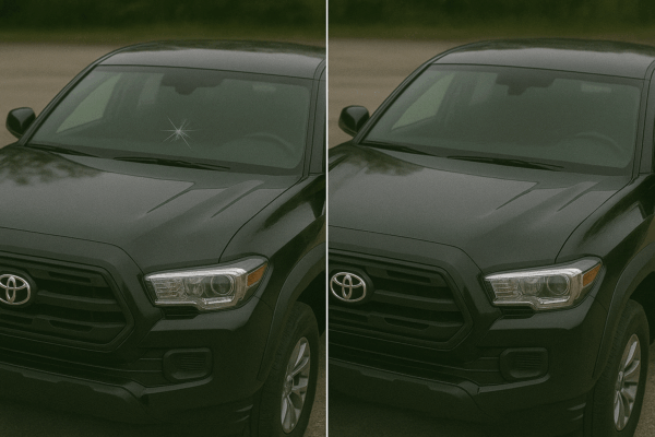 windshield auto glass repair irvine newport beach san clemente tustin orange couty Windshield Comparison on Toyota Tacoma