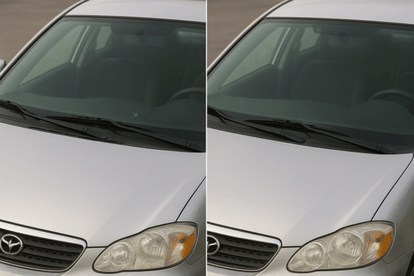 Windshield Crack Comparison on Mazda