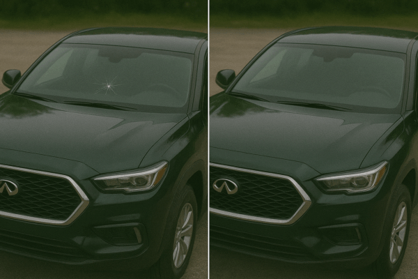 Irvine, San Clemente, San Juan Capistrano, Newport Beach Windshield Repair Progress on Infiniti car glass crack repair